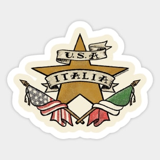 U.S.A. - ITALIA Tattoo Flash Sticker